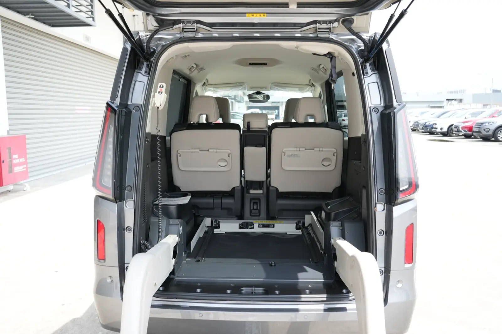 Interior seen through the open tailgate